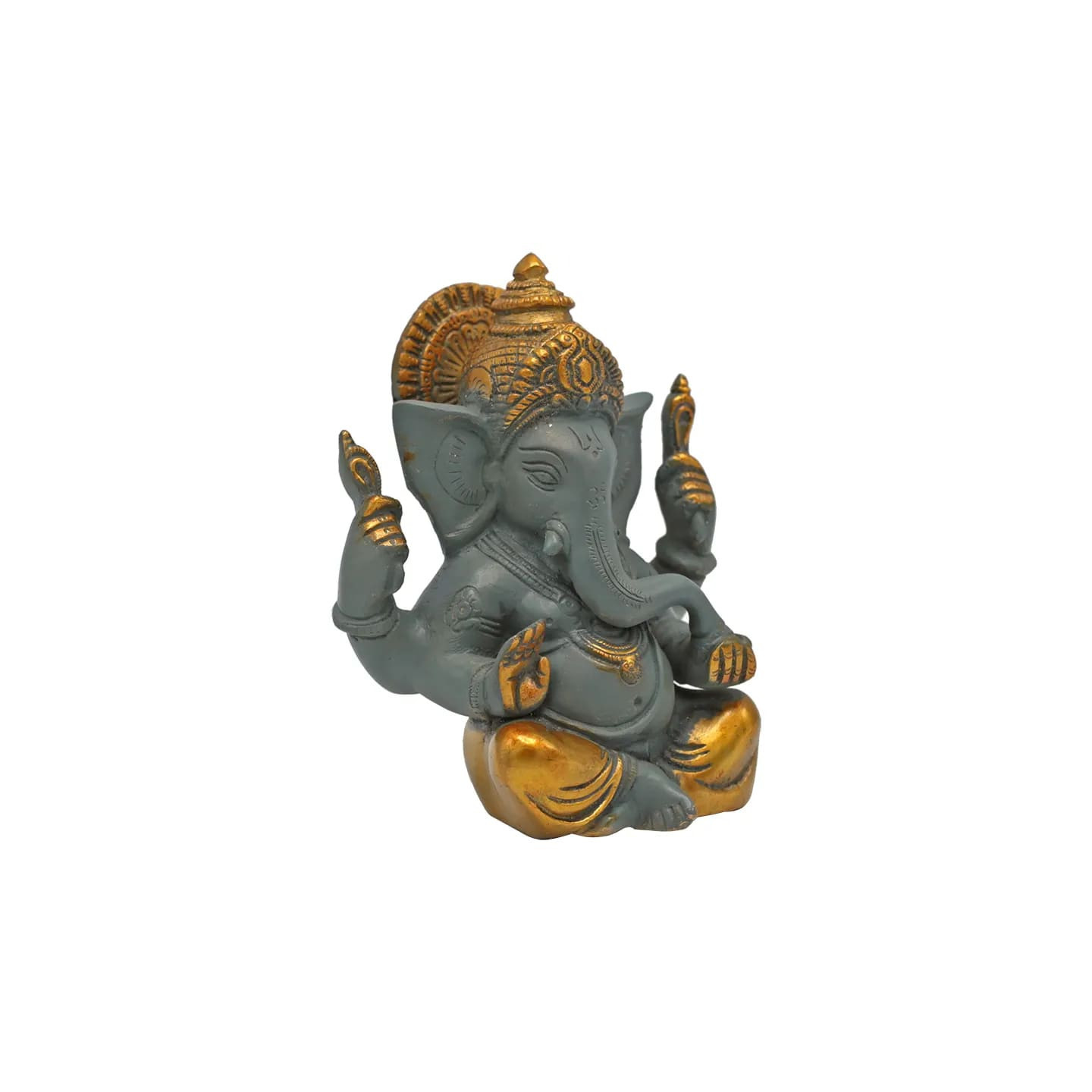 Ganesh gris bicolore finitions couleur or | Pieralune