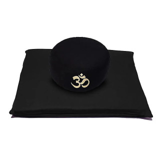 Set de méditation Black OM coton bio (OCS) | Pieralune