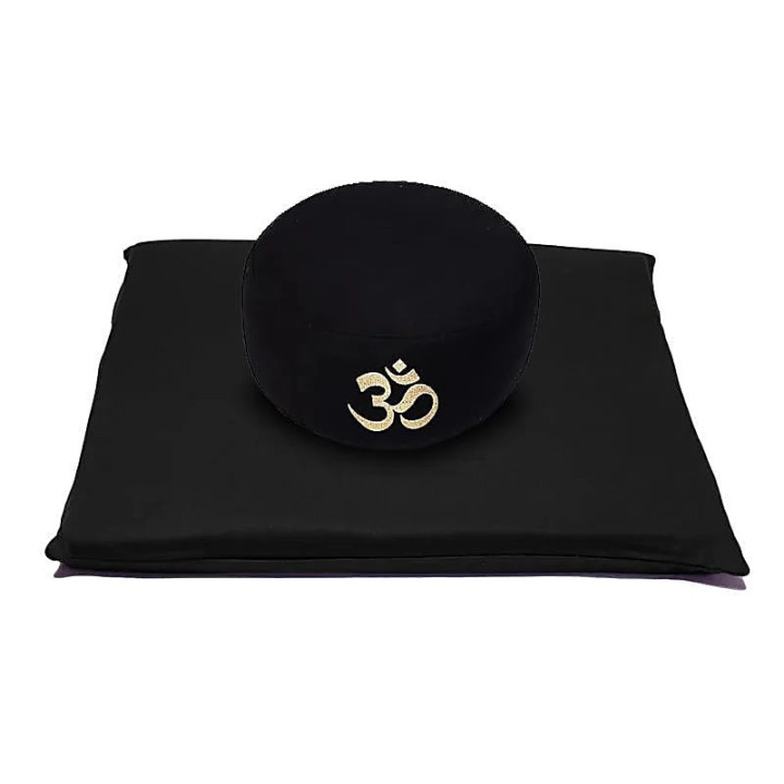 Set de méditation Black OM coton bio (OCS) | Pieralune