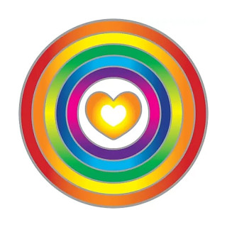 Adhésif fenêtre Coeur Arc-en-Ciel | Pieralune