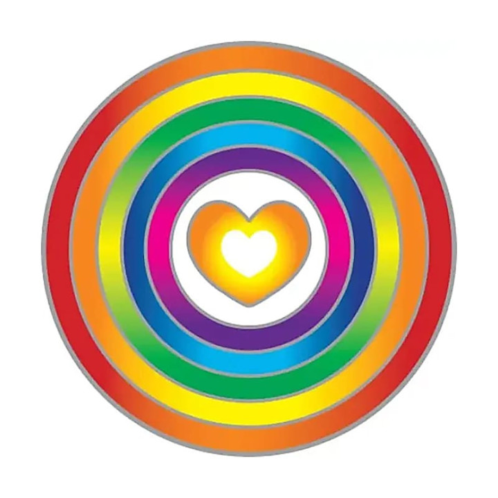 Adhésif fenêtre Coeur Arc-en-Ciel | Pieralune