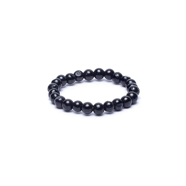 Bague élastique tourmaline noire | Pieralune