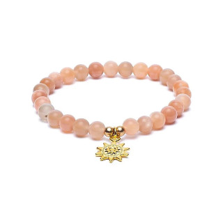 Bracelet élastique pierre de soleil breloque soleil per... | Pieralune