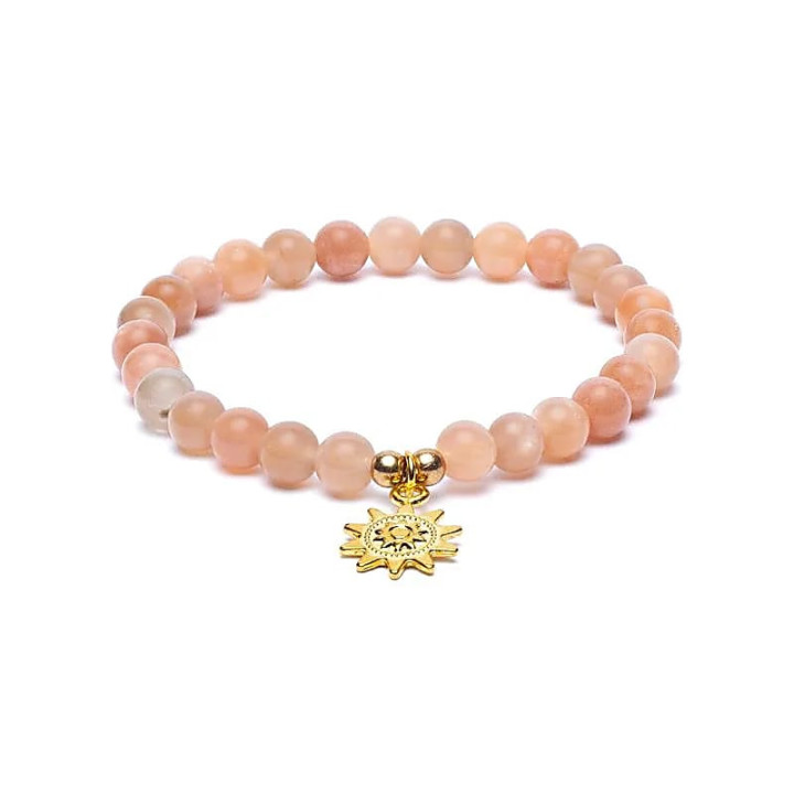 Bracelet élastique pierre de soleil breloque soleil per... | Pieralune