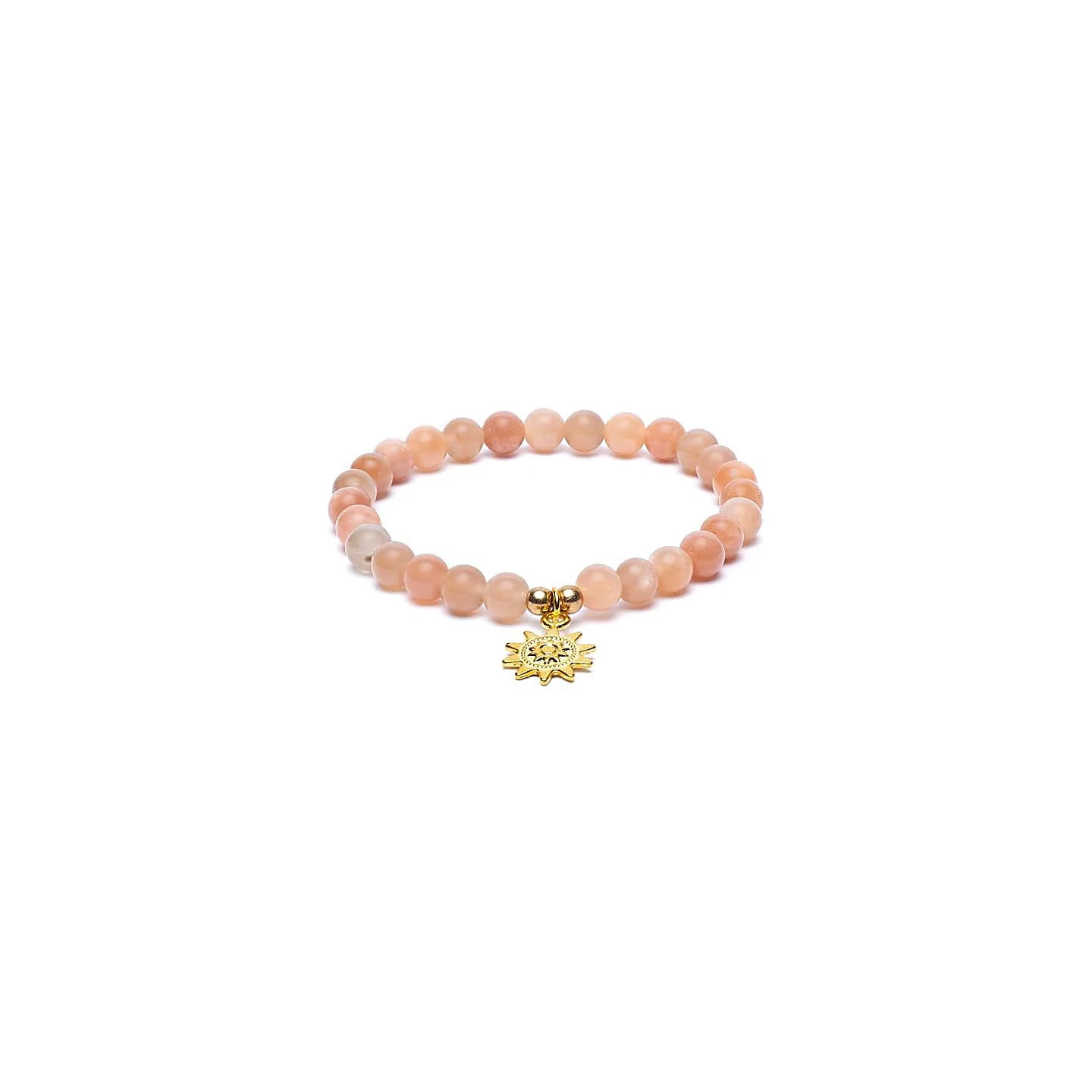 Bracelet élastique pierre de soleil breloque soleil per... | Pieralune