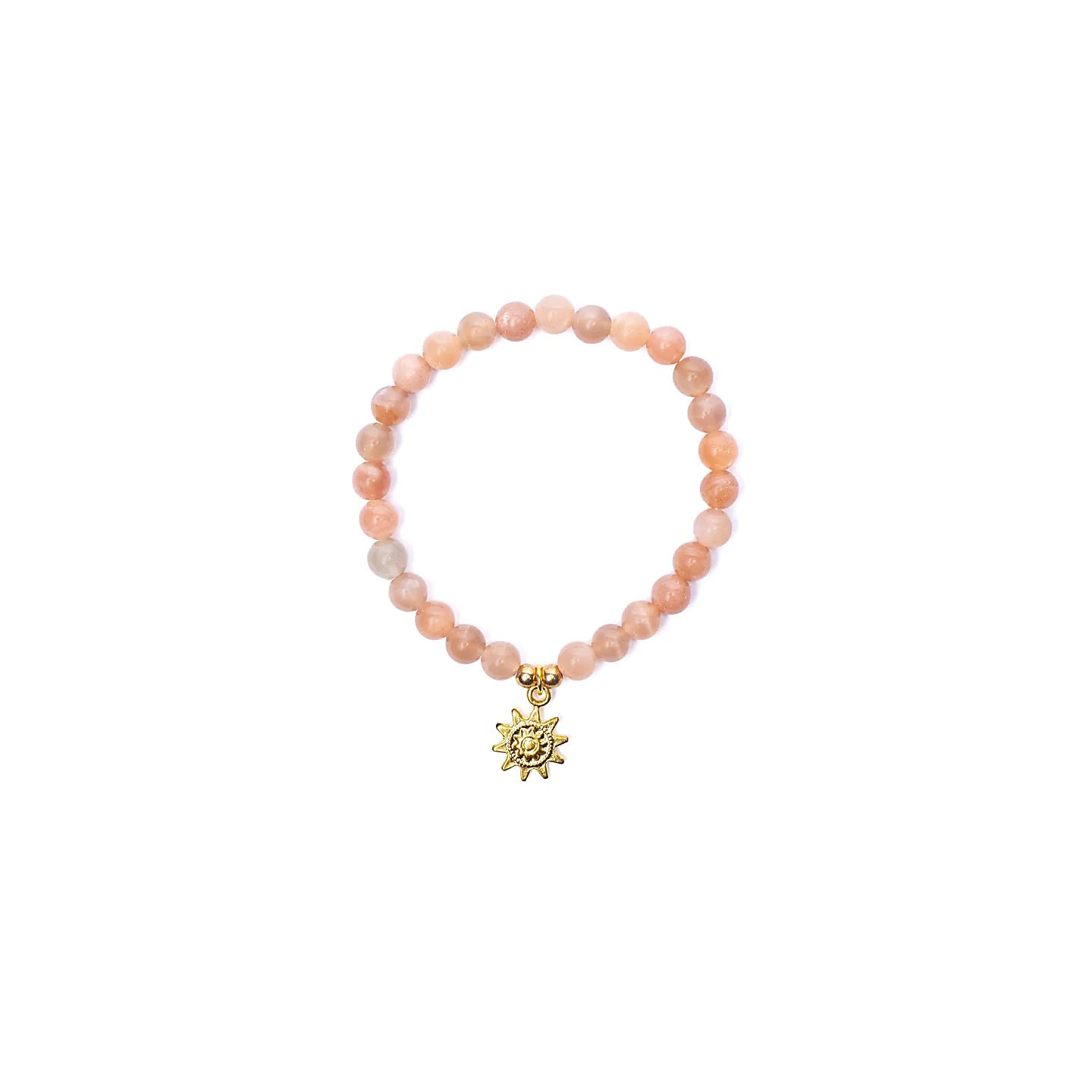 Bracelet élastique pierre de soleil breloque soleil per... | Pieralune