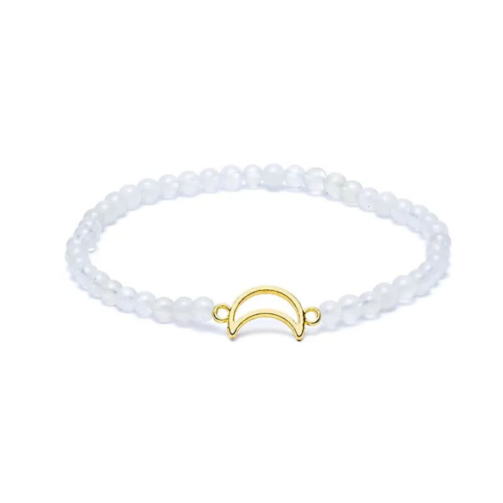 Bracelet élastique phase de lune breloque lune perles 4mm | Pieralune