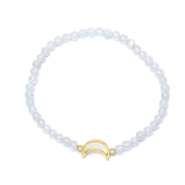 Bracelet élastique phase de lune breloque lune perles 4mm | Pieralune