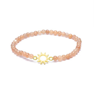 Bracelet élastique pierre de soleil breloque soleil perles | Pieralune