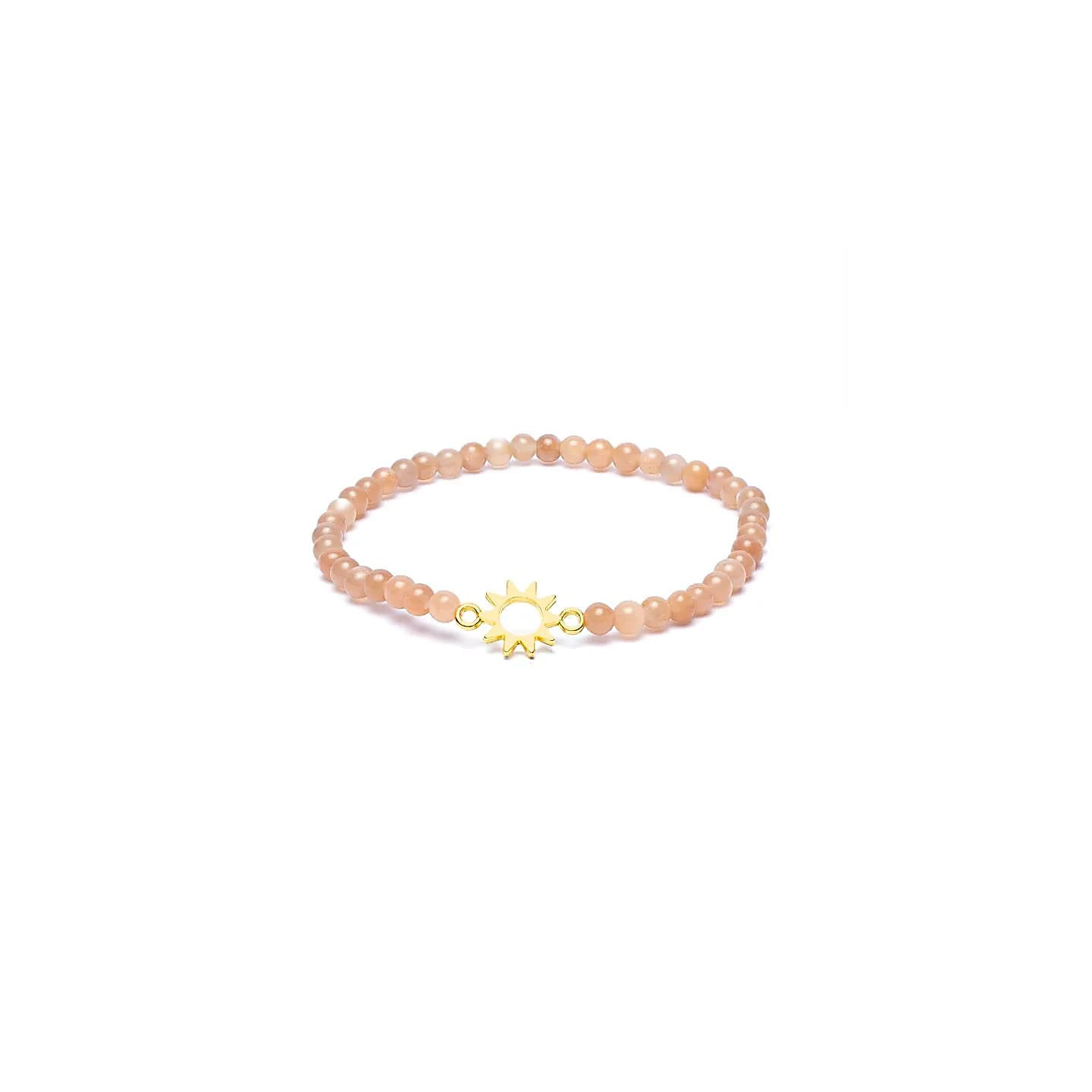 Bracelet élastique pierre de soleil breloque soleil perles | Pieralune