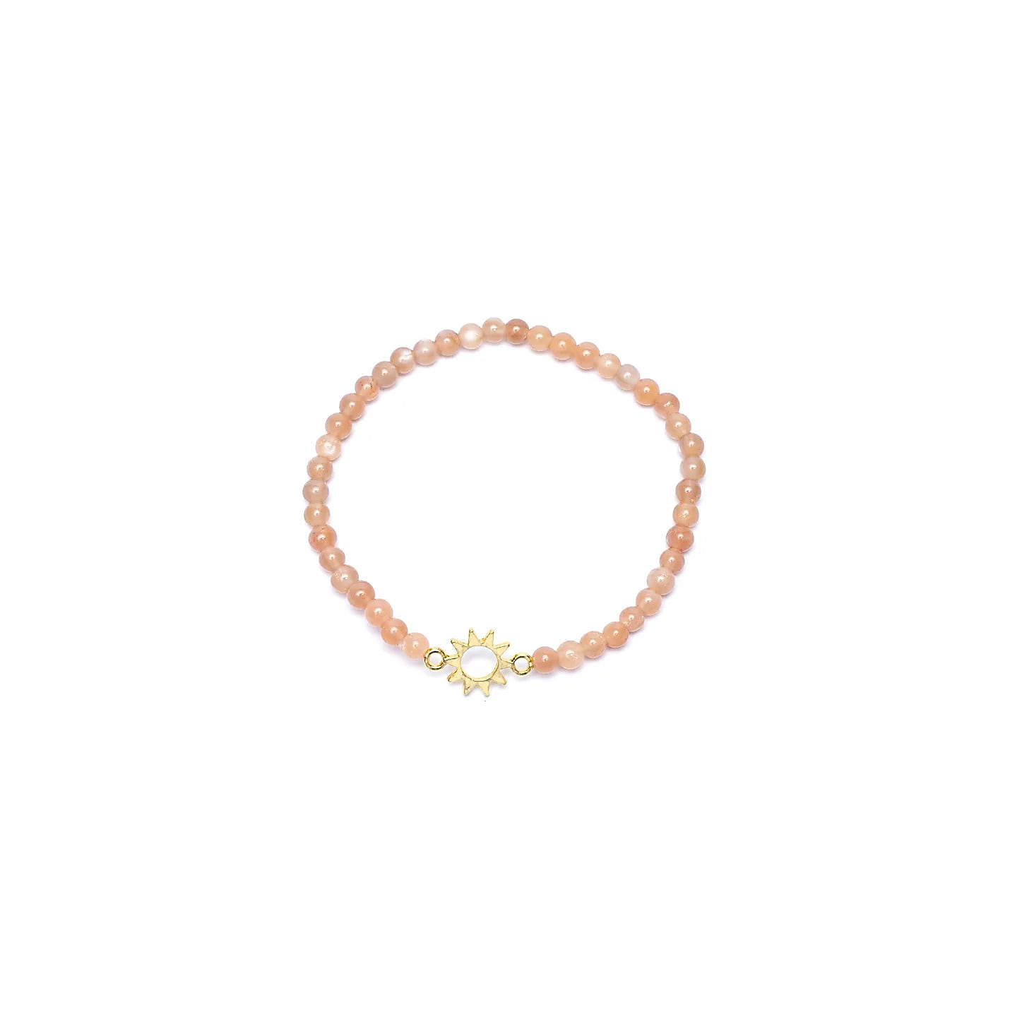 Bracelet élastique pierre de soleil breloque soleil perles | Pieralune