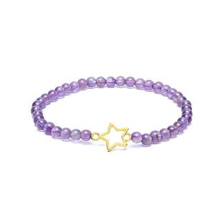 Bracelet élastique breloque étoile améthyste perles | Pieralune