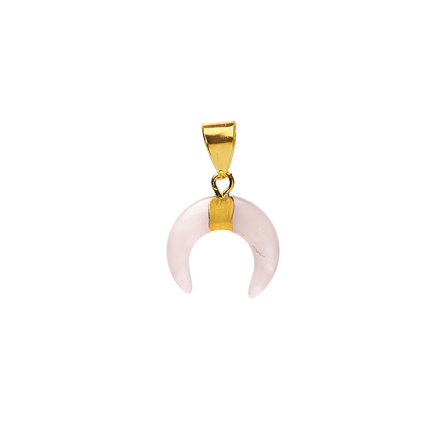 Pendentif lune croissante quartz rose | Pieralune