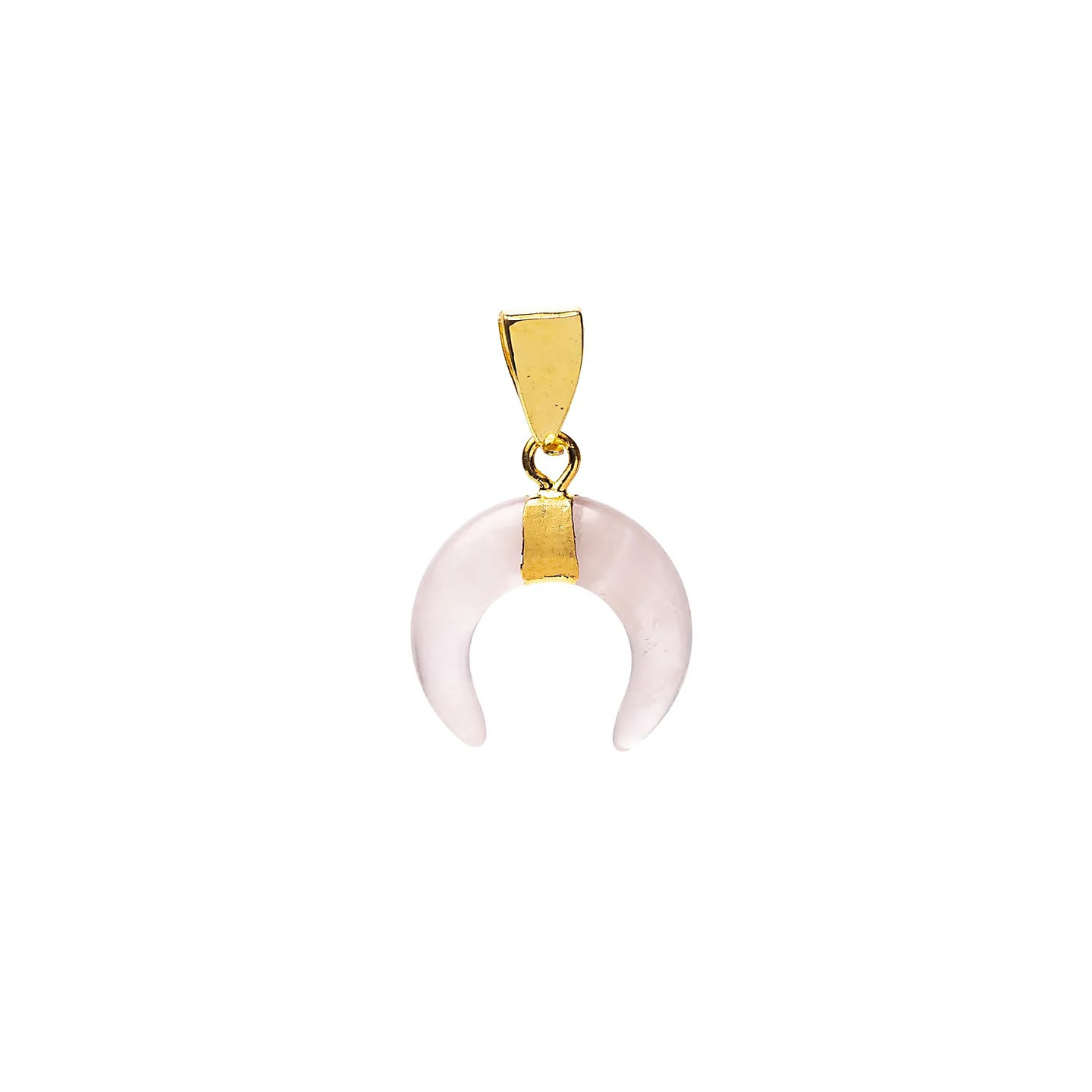 Pendentif lune croissante quartz rose | Pieralune