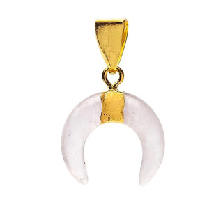 Pendentif lune croissante cristal de roche | Pieralune