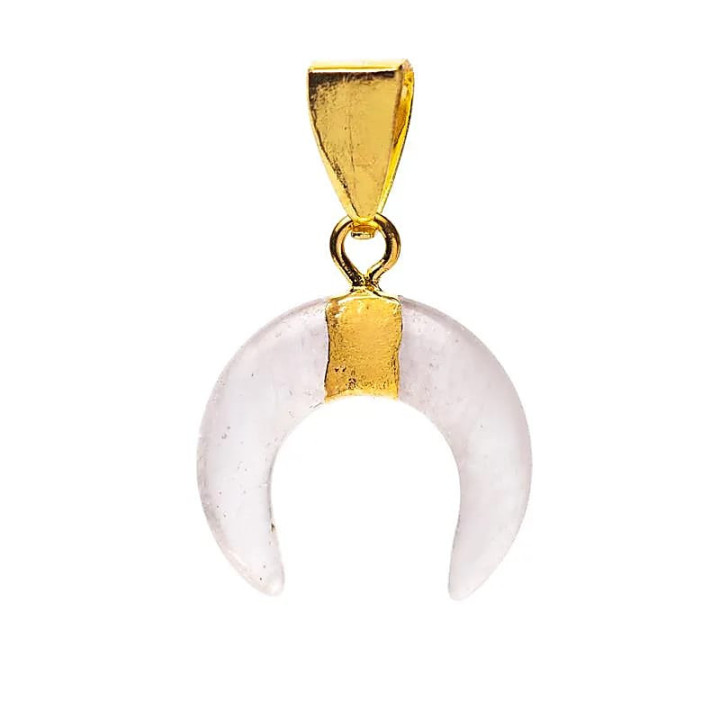 Pendentif lune croissante cristal de roche | Pieralune