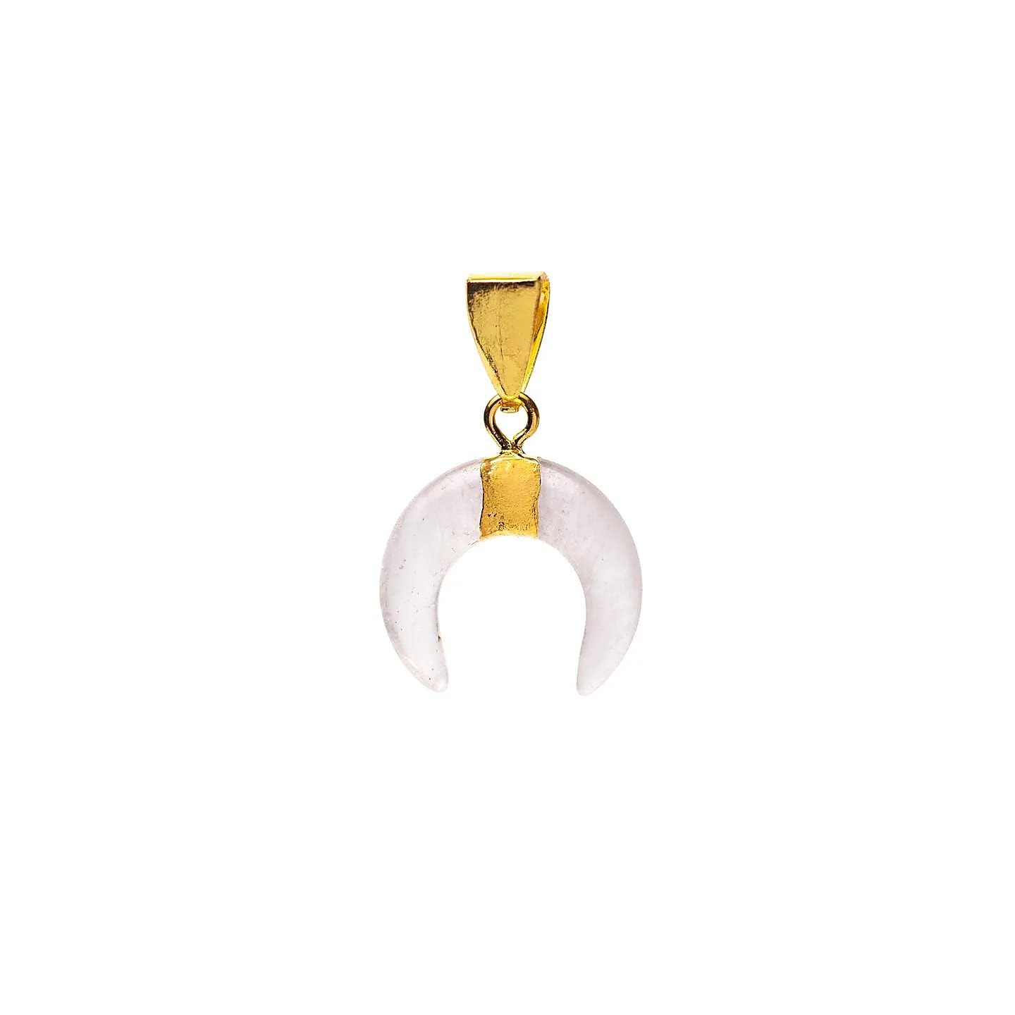Pendentif lune croissante cristal de roche | Pieralune