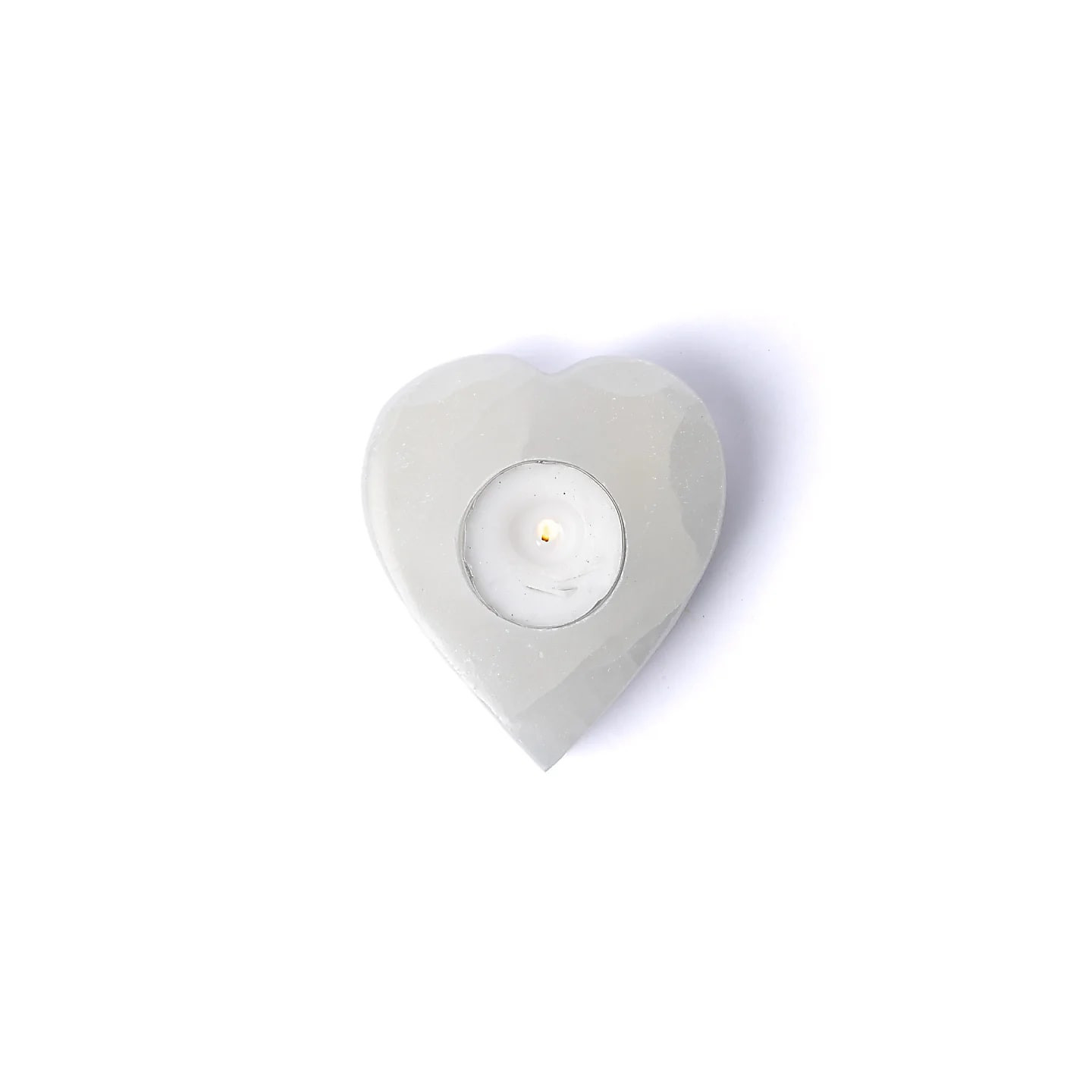 Bougeoir en forme de cœur en sélénite | Pieralune