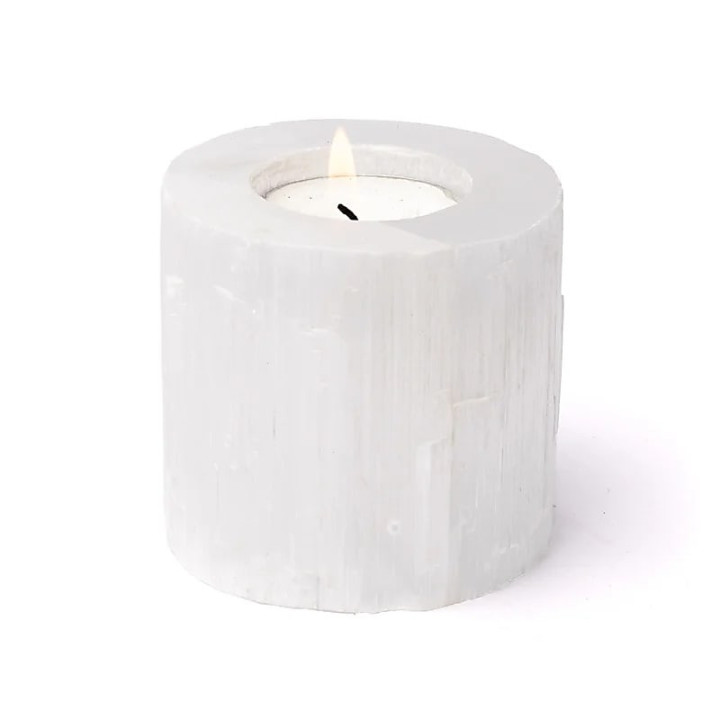 Bougeoir rond en sélénite | Pieralune