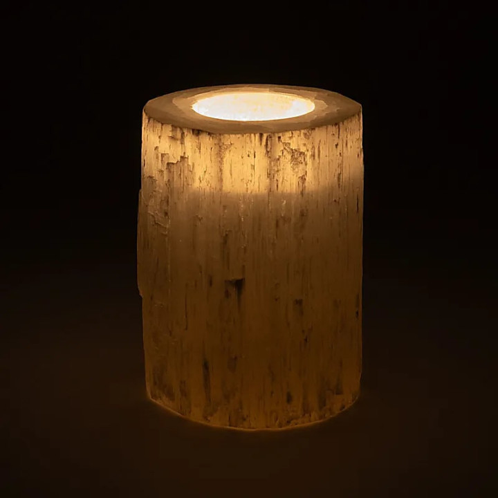 Bougeoir rond en sélénite | Pieralune