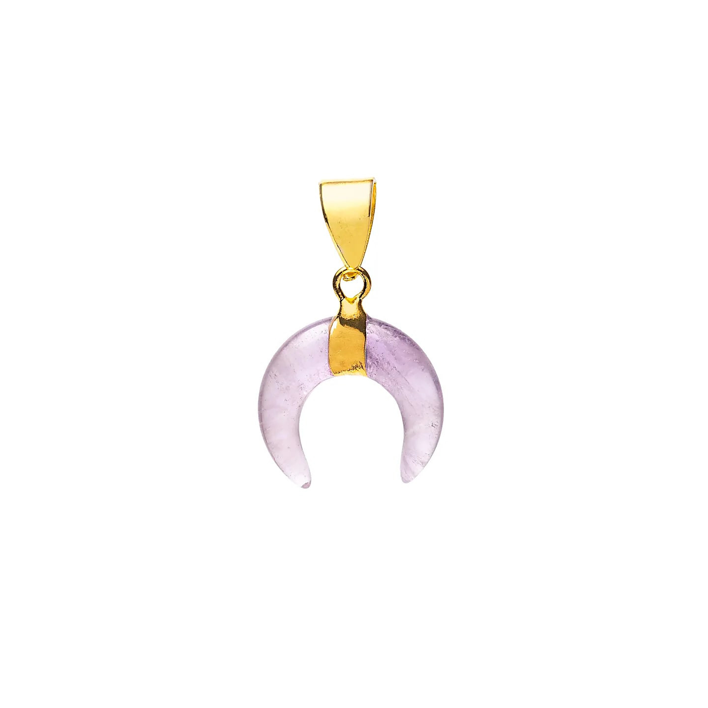 Pendentif lune croissante améthyste | Pieralune