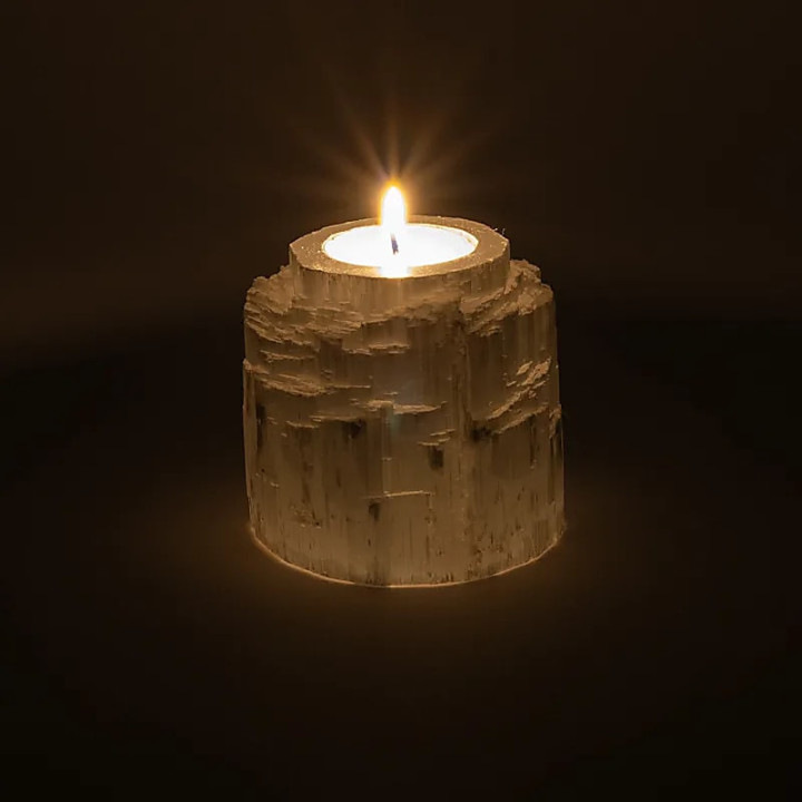 Photophore iceberg en sélénite | Pieralune