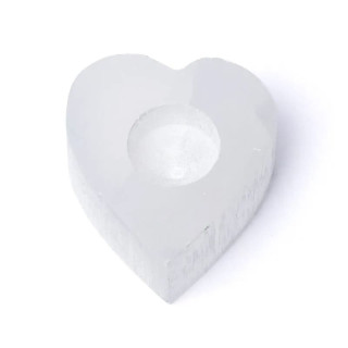 Photophore en forme de cœur en sélénite | Pieralune