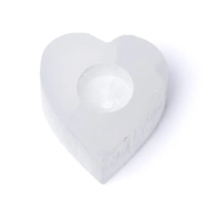 Photophore en forme de cœur en sélénite | Pieralune