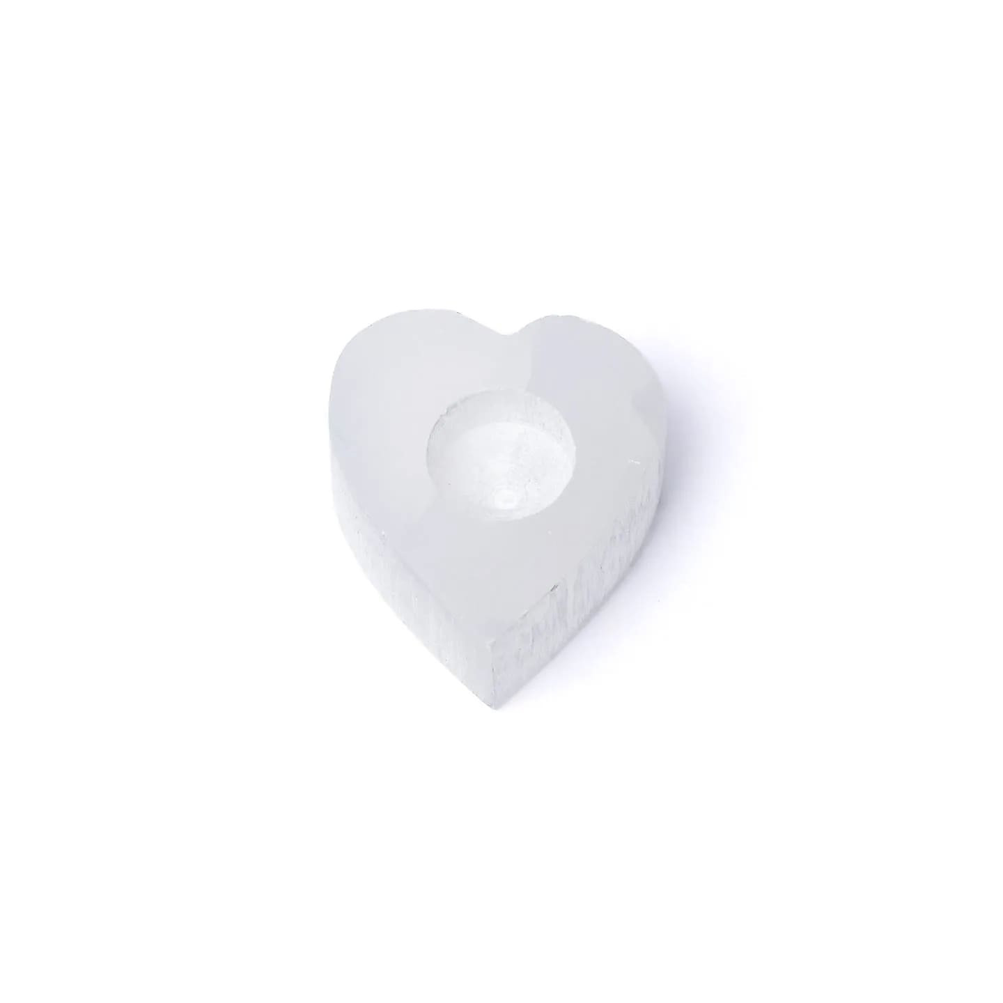 Photophore en forme de cœur en sélénite | Pieralune