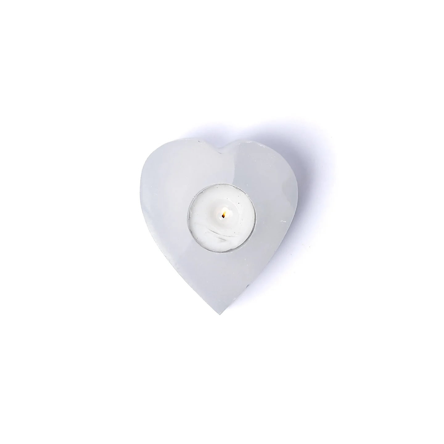 Photophore en forme de cœur en sélénite | Pieralune