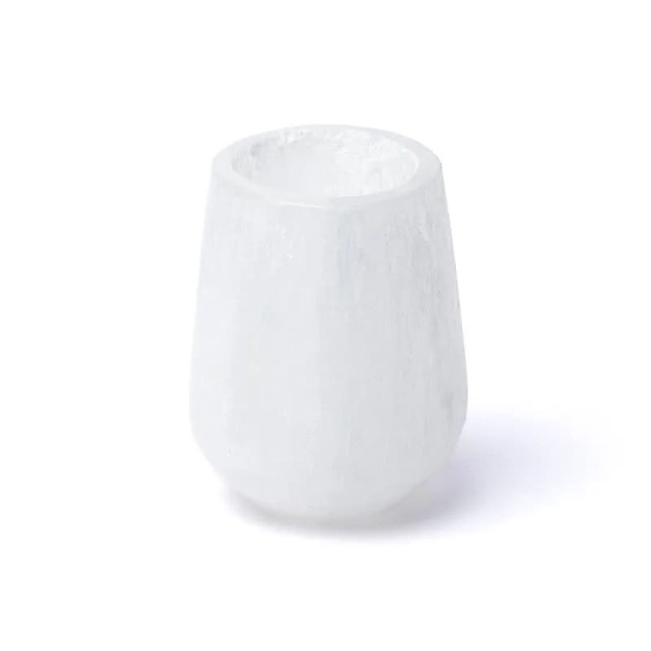 Photophore conique en sélénite - ± 8cm | Pieralune