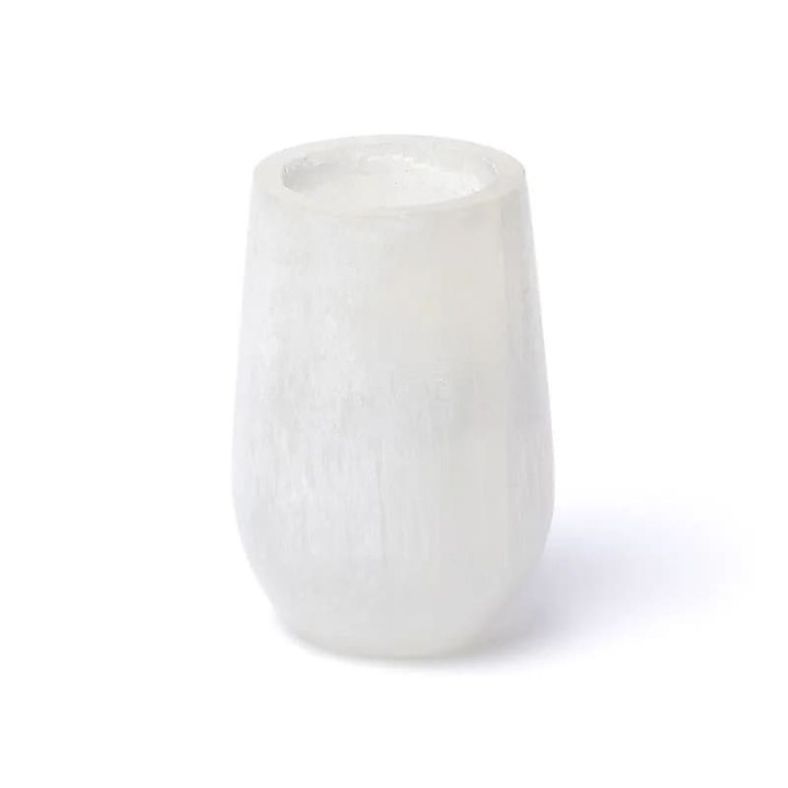 Photophore conique en sélénite - ± 11cm | Pieralune