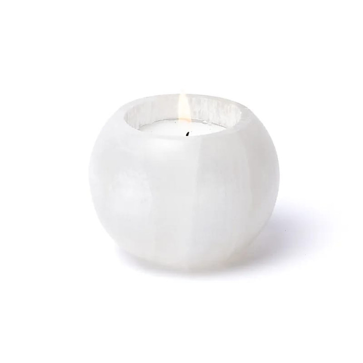 Bougeoir en sélénite - ±7x4,5cm | Pieralune