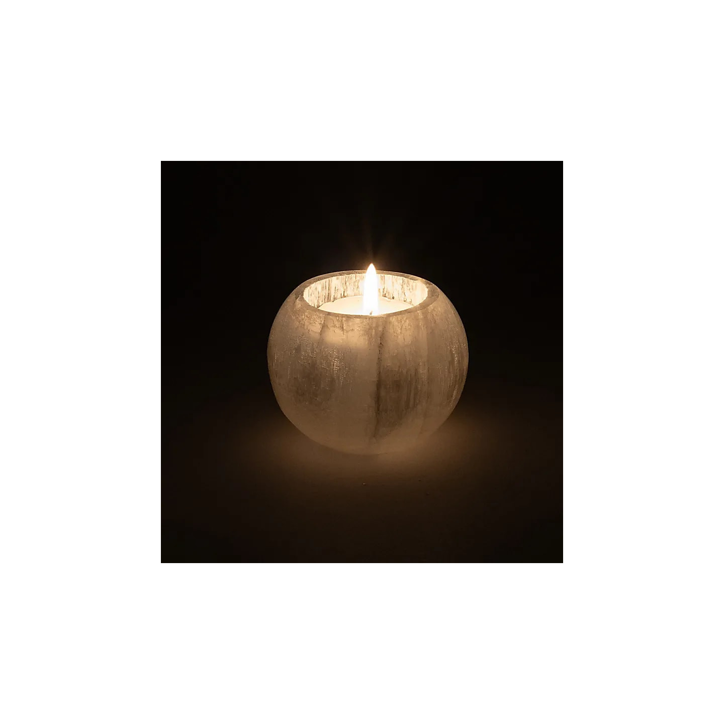 Bougeoir en sélénite - ±7x4,5cm | Pieralune