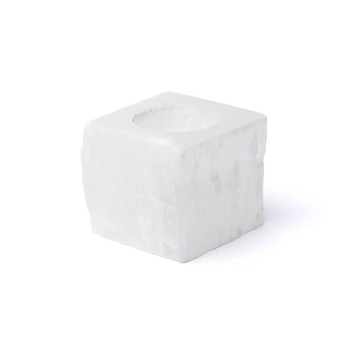 Photophore carré en sélénite | Pieralune