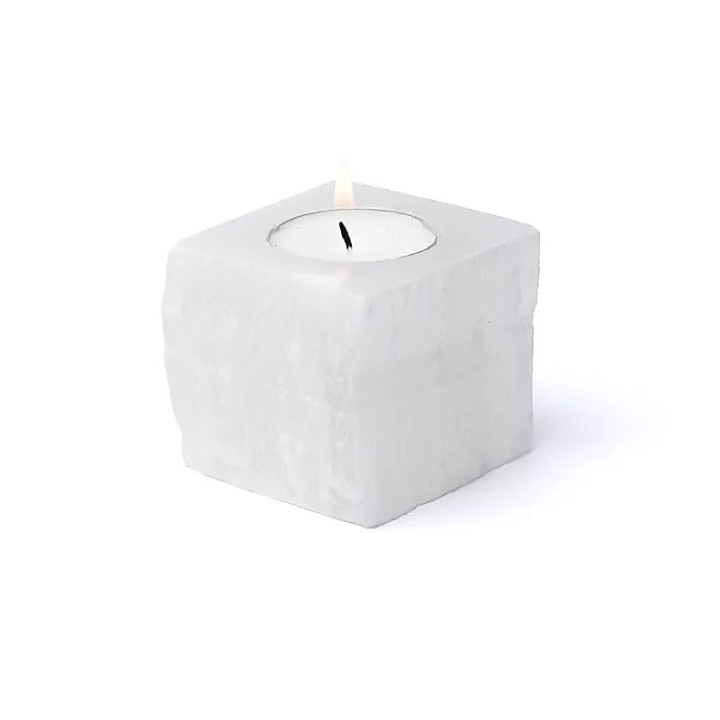 Photophore carré en sélénite | Pieralune