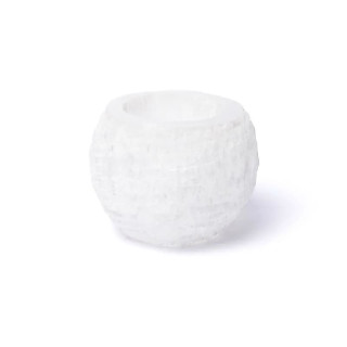 Porte-bougie boule de neige en sélénite | Pieralune