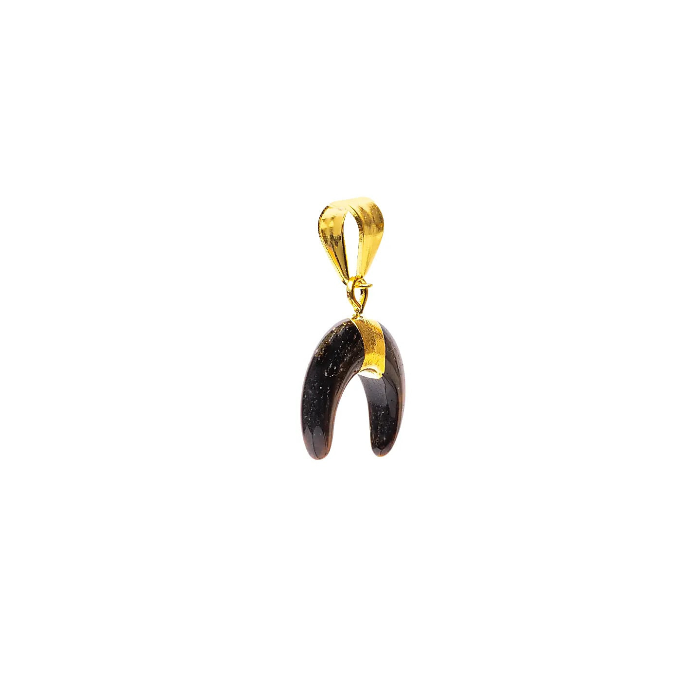 Pendentif lune croissante œil de tigre | Pieralune