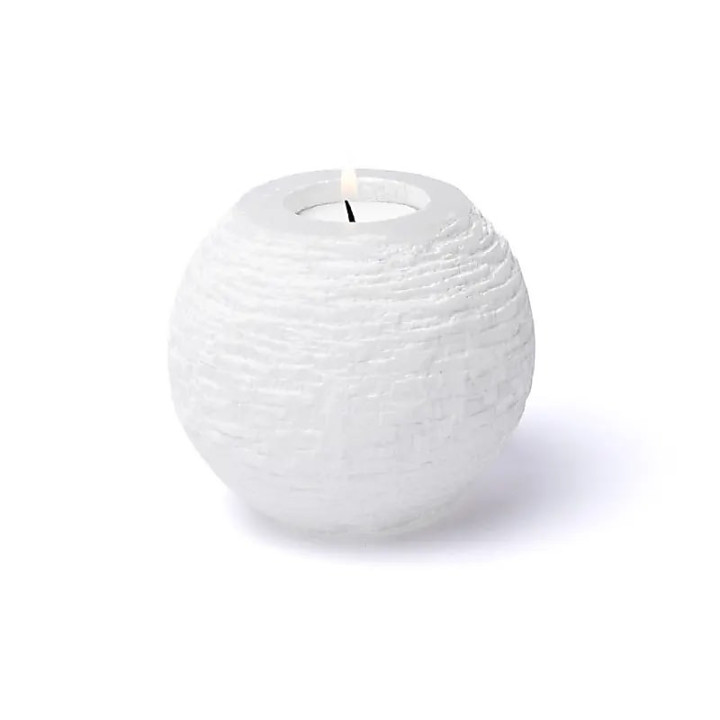 Porte-bougie boule de neige en sélénite | Pieralune