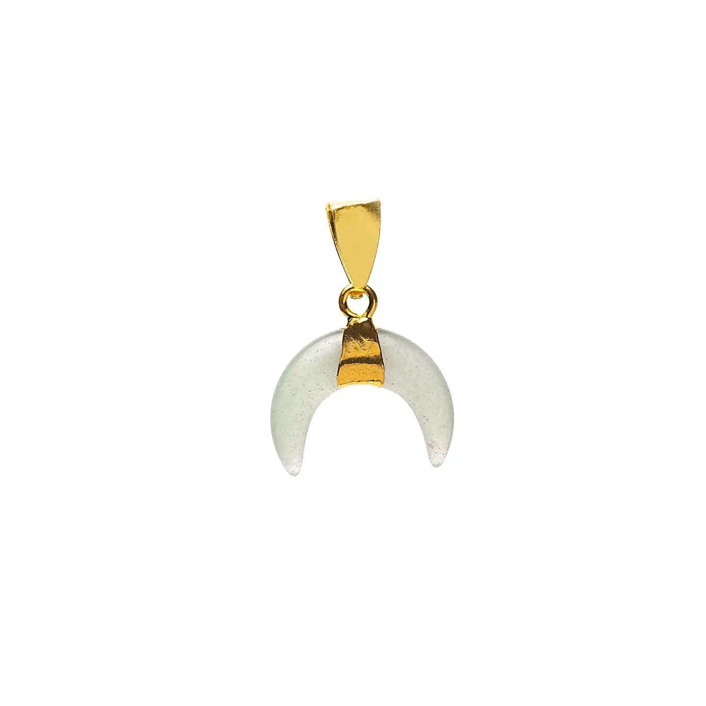 Pendentif lune croissante aventurine verte | Pieralune