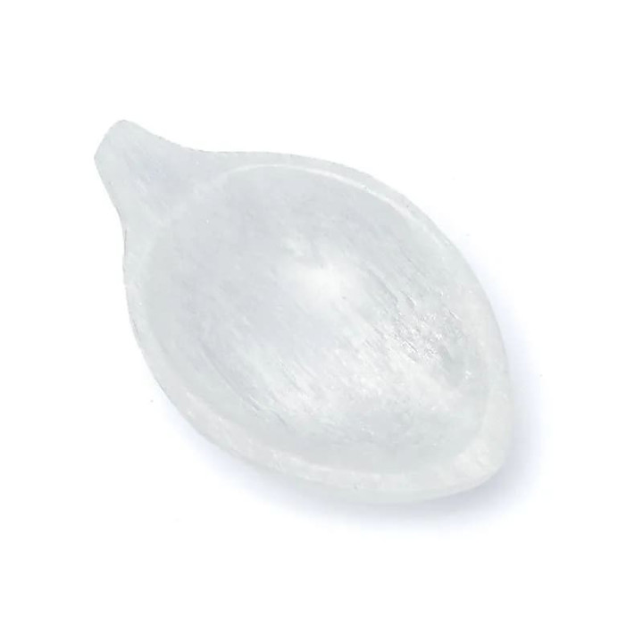 Plat en sélénite feuille | Pieralune