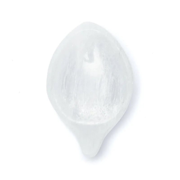 Plat en sélénite feuille | Pieralune