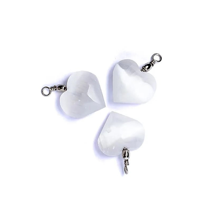 Pendentif cœur en sélénite | Pieralune