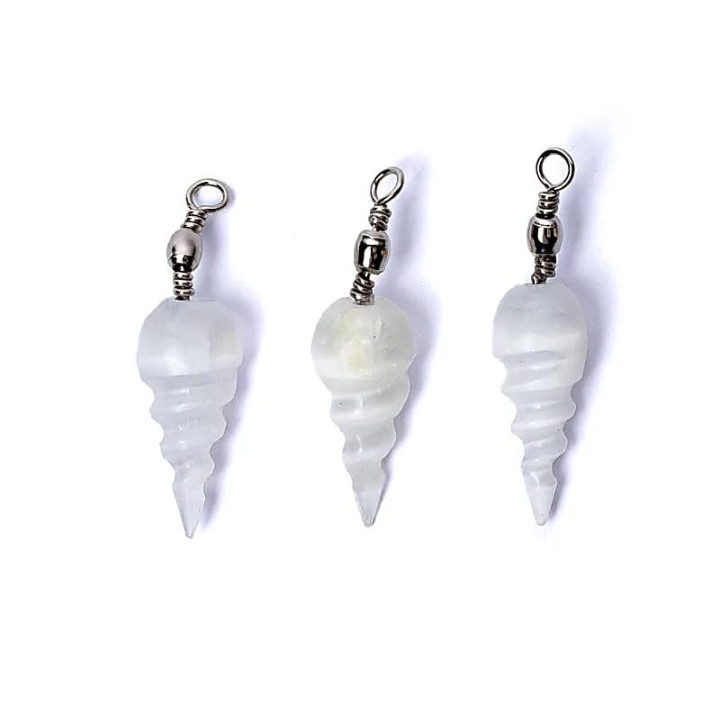 Pendentif spirale en sélénite | Pieralune