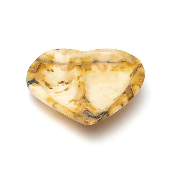 Plat en aragonite marocaine en forme de cœur | Pieralune