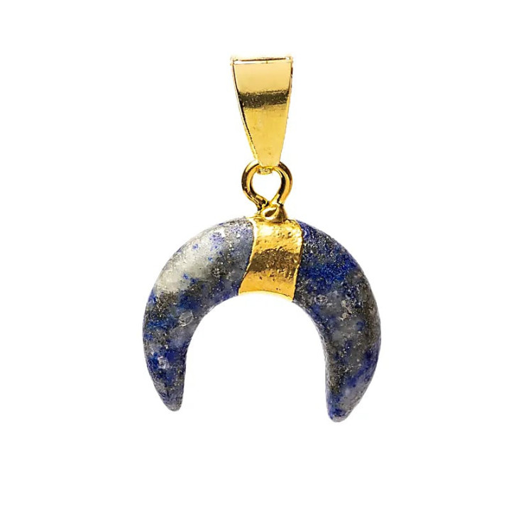 Pendentif lune croissante lapis-lazuli | Pieralune