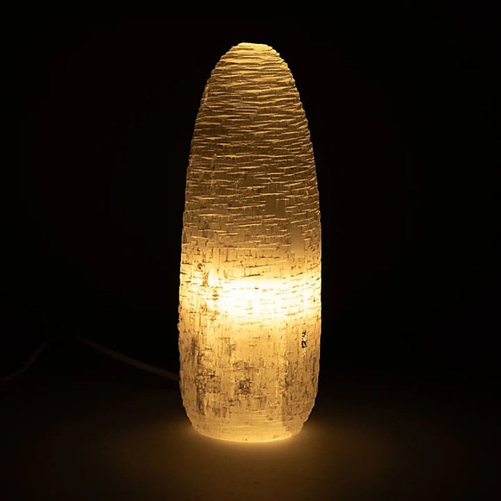 Lampe en sélénite neige | Pieralune