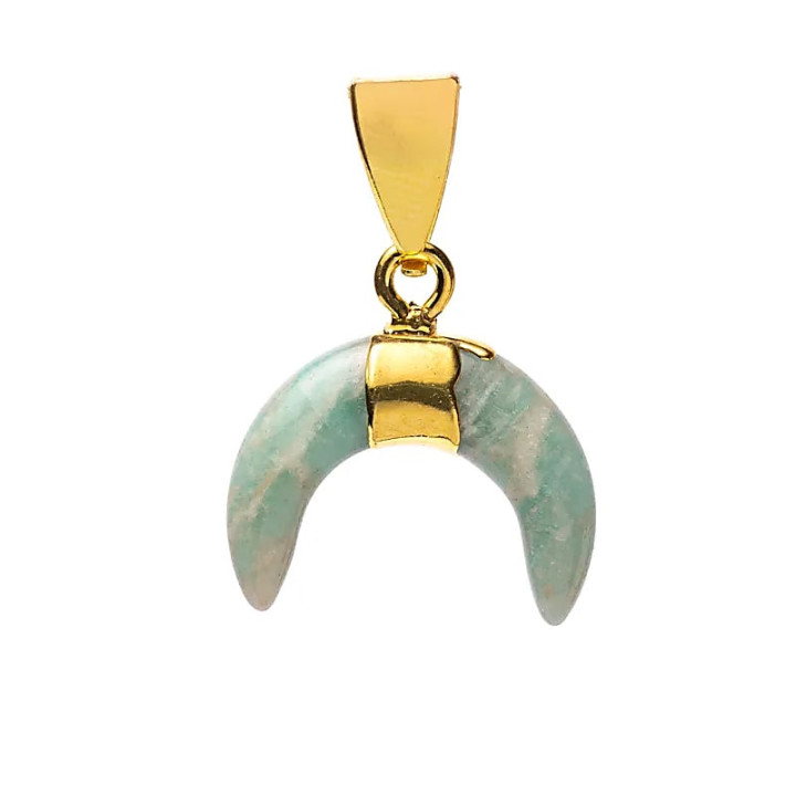 Pendentif lune croissante amazonite | Pieralune