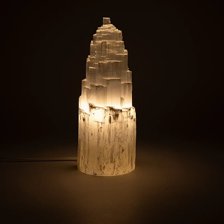 Lampe iceberg en sélénite | Pieralune