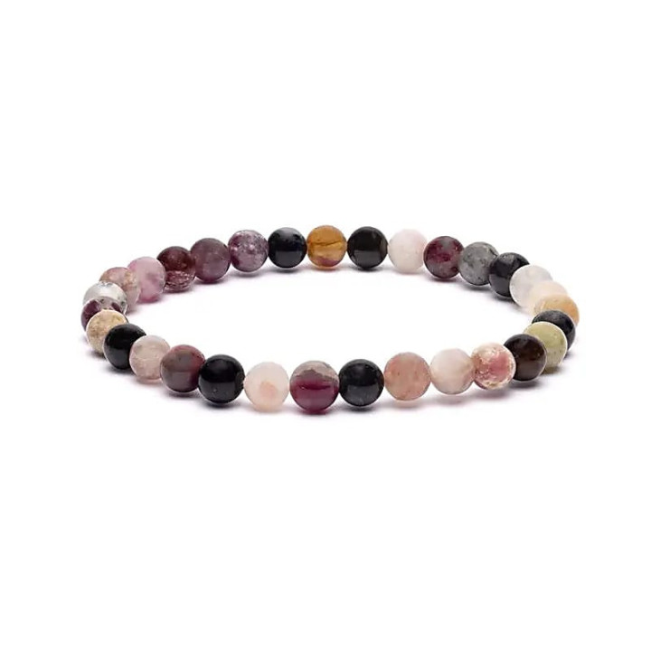 Bracelet élastique en tourmaline mixte | Pieralune